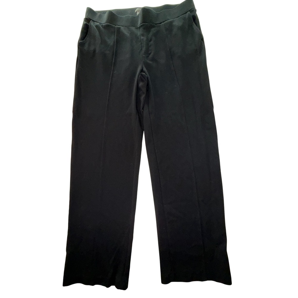 Matty M Women's XXL Black Ponte Knit Wide Leg Pull On Pants